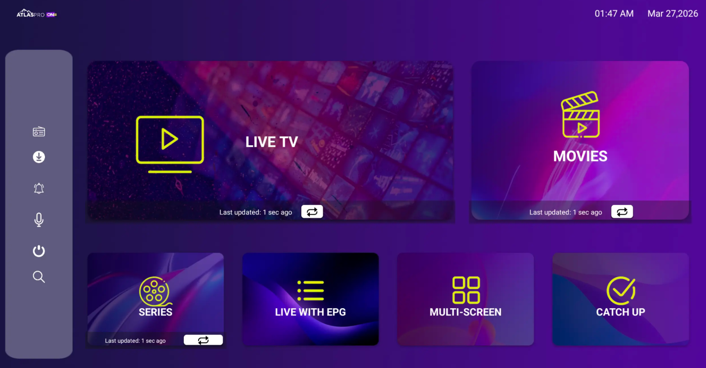 Interface de connexion Atlas Pro ONTV